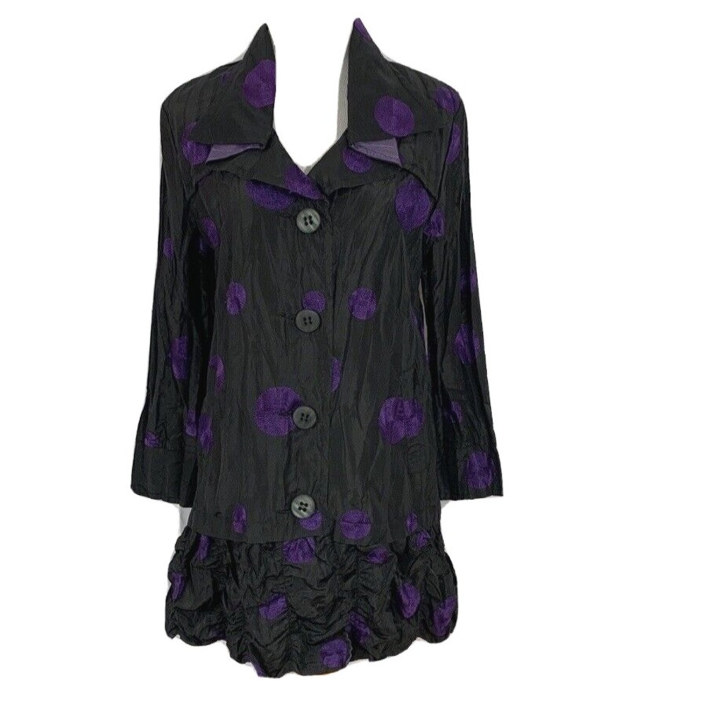 UbU Reversible Crinkle Rain Coat Trench Jacket -Personality Wearable Art  Size S